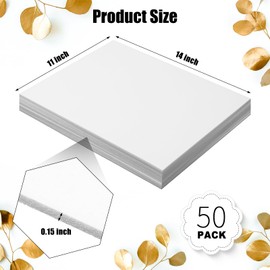 Frienda 50 Pack Foam Boards 11x14 Inch Foam Core Backing Board 1/8 Inch Thickness Foam Poster Boards for Projects Foam Boards Presentation Board for School Crafts Office Art Projects (White)