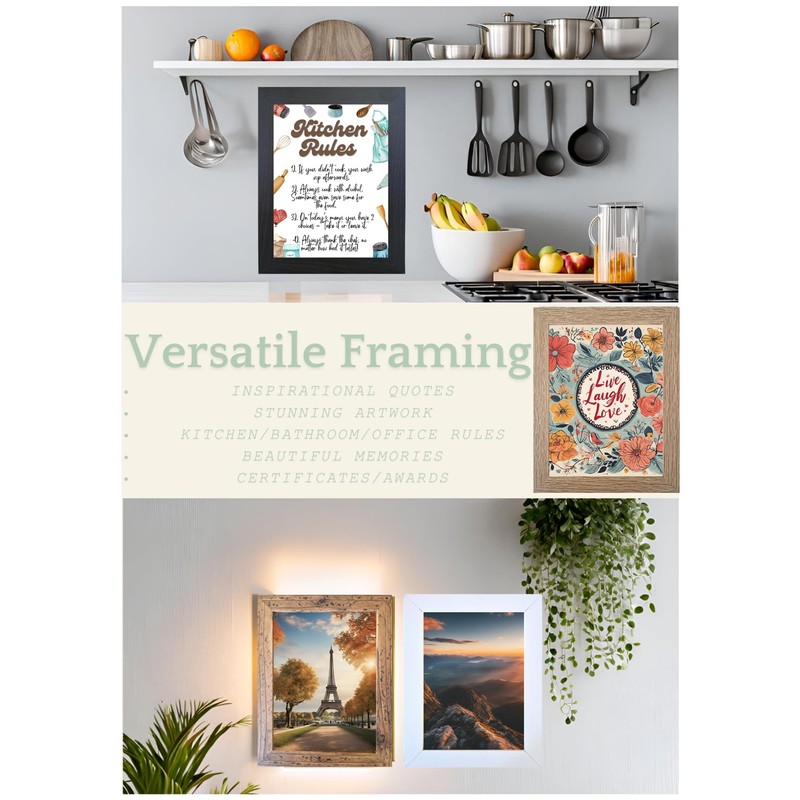 Aryllis 10x8 Photo Frame, Rustic Brown, Free-Standing and Wall Hanging