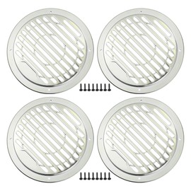 X AUTOHAUX 4.5" Car Speaker Grills Cover Round with Screws Silver Tone - 4 Pcs