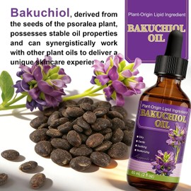 Aceite de Bakuchiol Orgánico Prensado en Frío para el Rostro - Suero de Bakuchiol con Jojoba y Vitamina E, Cuidado Facial Hidratante y Reafirmante Antienvejecimiento, Aceite Facial de Ingredientes Naturales para Arrugas, Reafirma y Restaura (60ml)