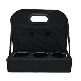 TheBiker, Cup Carrier Reusable Waterproof Folding Insulated, 6 Cups (Black, 1)