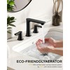 FORIOUS Black Bathroom Faucet 3 Hole, 8" Matte Black Vanity