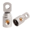 2Pcs 0 Gauge Brass with Nickel Plated Ring Set Screw
