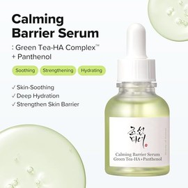 Beauty of Joseon Sérum de barrera calmante Green Tea-HA™ + Pathenol | Cuidado diario coreano de la piel para pieles secas y sensibles, calmante, calma