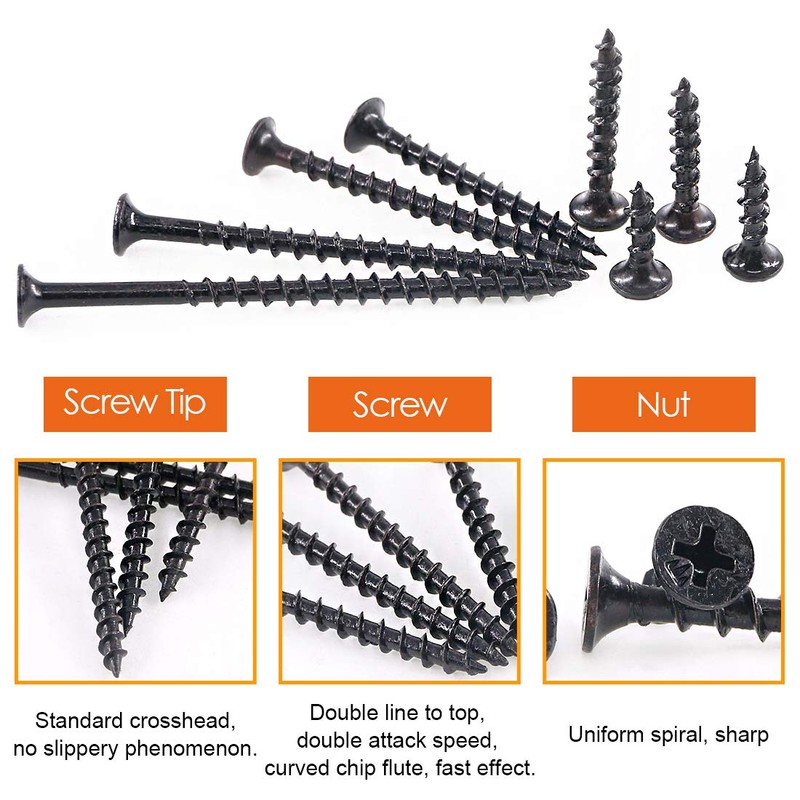 Rustark 390-Pcs #7 Coarse Thread Drywall Screw with Phillips Drive