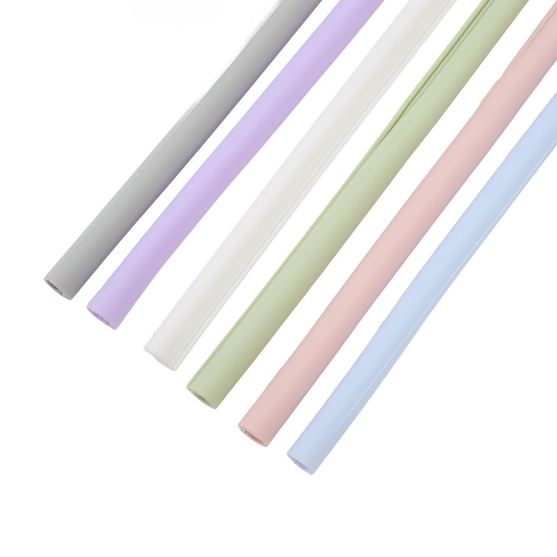 6PCS Openable Straws Silicone 9.8in Snap Washable Reusable Easy to