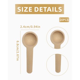 HSIXHAF Pack of 20 Round Wooden Spoons, Small, Spices Spoons, Small Wooden Spoons for Spices, Environmental Protection, Multi-Purpose Wooden Spoons, Small Wooden Spoons for Salt, Spices, Coffee, Honey