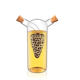 Wilmax | 2in1 Glas Essig-Öl-Flasche | 2-teiliges Ölspender Set | 250 ml / 50 ml | Essigspender | Flaschen zum Befüllen