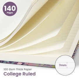 Pretty Cute Lined Spiral Journal Notebook for Women, Aesthetic College Ruled Notebook for Work & Note Taking, A5 Hardcover Journal for Writing, 140 Pages, Lavendar Floral