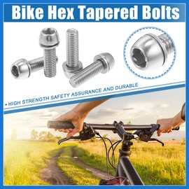 VekAuto 6 Pcs Bicycle Stem Screws for MTB Bike Bicycle Stem Durable M6x20mm Socket Head Cap Bolts Screws Nuts Steel Silver Tone Auto Accessories