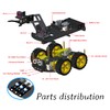 LAFVIN Mechanical 4WD Robot Arm Smart Car Kit Robot STEM/Graphical