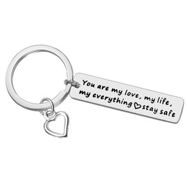 Military Police Officer Gift Stay Safe Keyring Gift for Men Couple Gifts You are My Love Keychain Long Distance Relationship Gift for Army Navy Firefighter Valentines Day Christmas Birthday Gift
