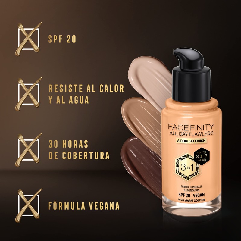 Max Factor Facefinity 3-in-1 All Day Flawless Liquid Foundation SPF