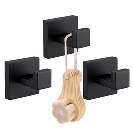 LANC Bathroom Accessories Coat Hooks Matte Black Towel Robe Hook Heavy Duty Clothes Hanger Bathroom Kitchen Household Hotel Wall Hooks Wall Mounted 3 Pieces,A8805MB-P3
