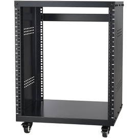 VEVOR VEVOR 12U AV Rack Stand with Caster Wheels, Component Rack Cabinet Recording Studio Racks, Removable Side Panels, Universal Network Server Case, Special Vents for 19' Audio Video Rack Mounting