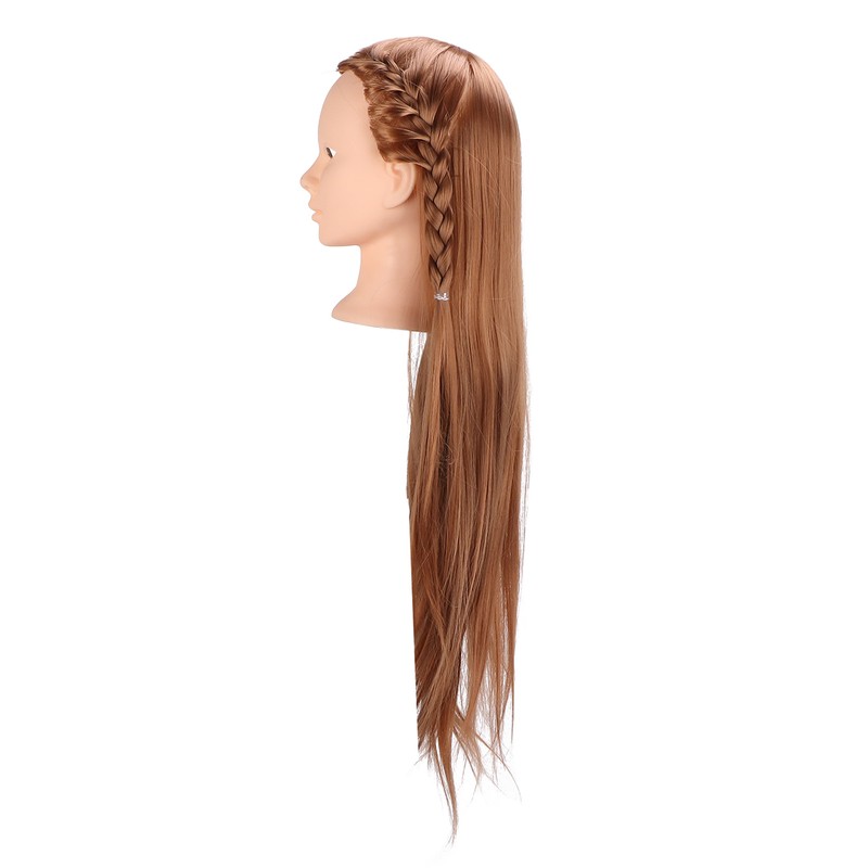Long Hair Mannequin Head Light Brown Hairdresser Practice Training Head