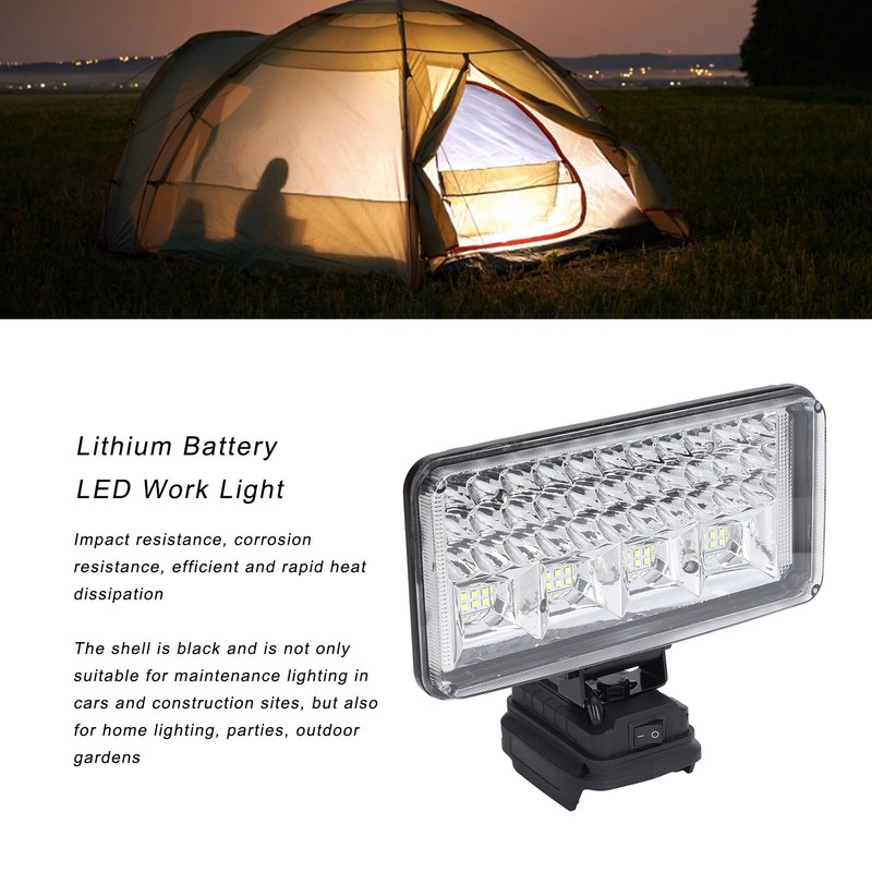 6000lm Cordless LED Work Light Waterproof Emergency 14.4V‑18V Lithium Battery