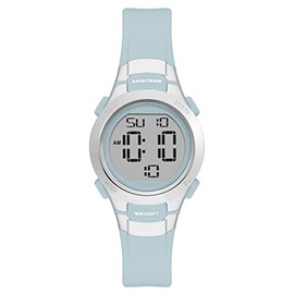 Armitron Sport Women's Digital Chronograph Resin Strap Watch, 45/7012,Light Blue/Silver