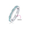Aqua Blue Cubic Zirconia Stackable CZ Channel Set Eternity Band