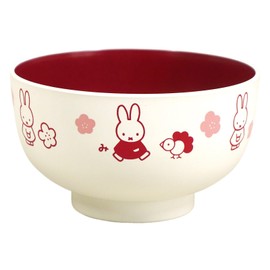 Dick Bruna 418518 Miffy Miffy Painted Soup Bowl, Approx. 4.7 x 2.8 inches (12 x 7 cm), Tableware, Goods, Miscellaneous Goods, Faint (Flowers), Made in Japan