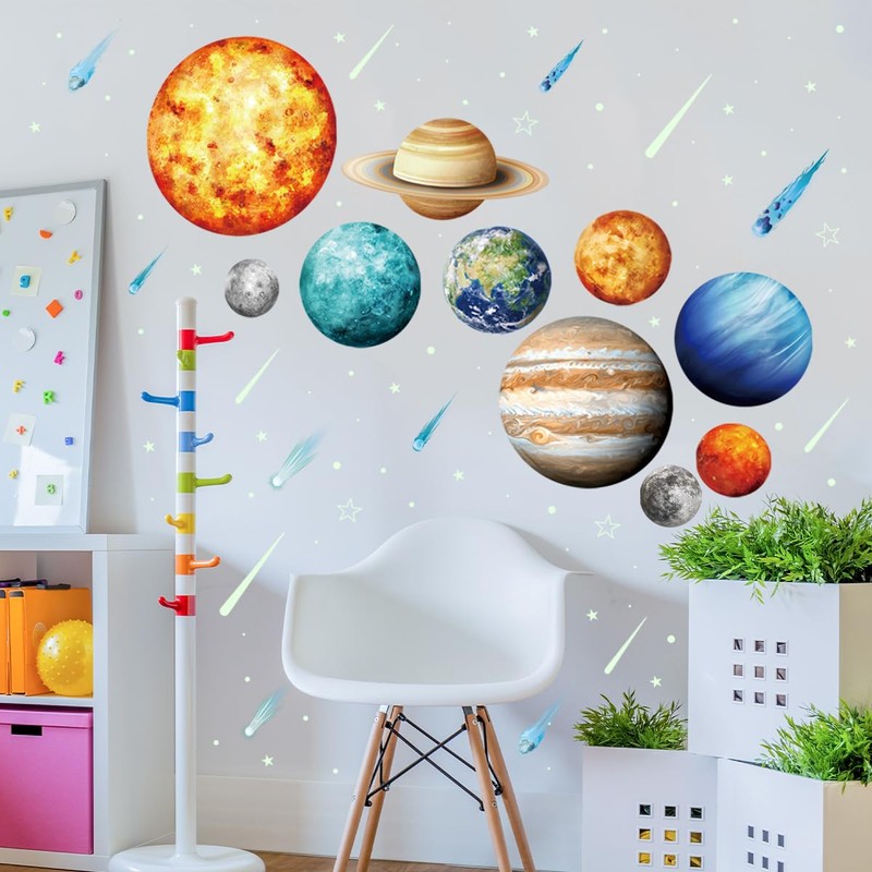 Evergreen Goods Glow in The Dark Solar System Stickers –