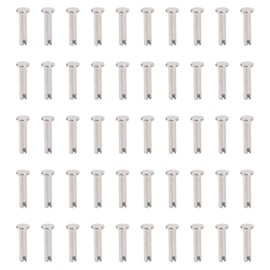 50Pcs Round Clevis Pins Flat Head 304 Stainless Steel Locating Linear Moving Parts M6x25mm