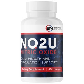 NO2U Bryan NITRICEUTICALS - Natural Nitric Oxide Supplements for Men & Women - Promotes Blood Circulation, Oxygen & Nutrient Delivery, Daily Wellness Support - No Gluten or Dairy - 60 Vegan Lozenges