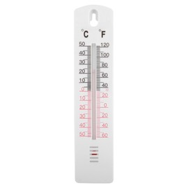 1x White Plastic Indoor Thermometer - Home Outdoor Greenhouse Wall-Mounted Room Temperature Monitor Sensor Gauge - by Ashley