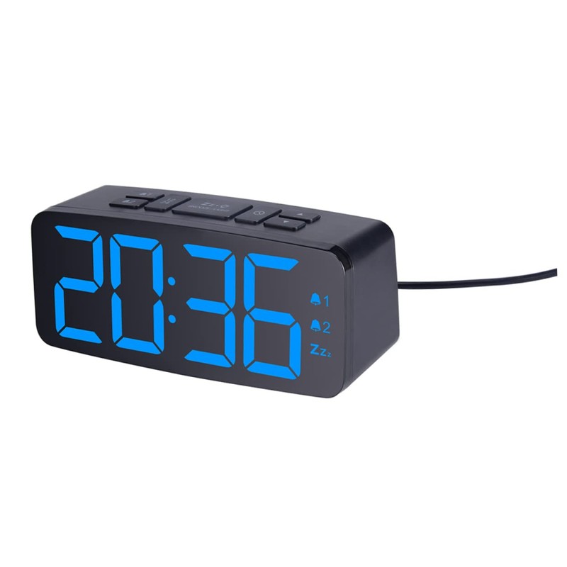 STOBAZA LED Alarm Clock with Music Snooze Function Backlight Modern