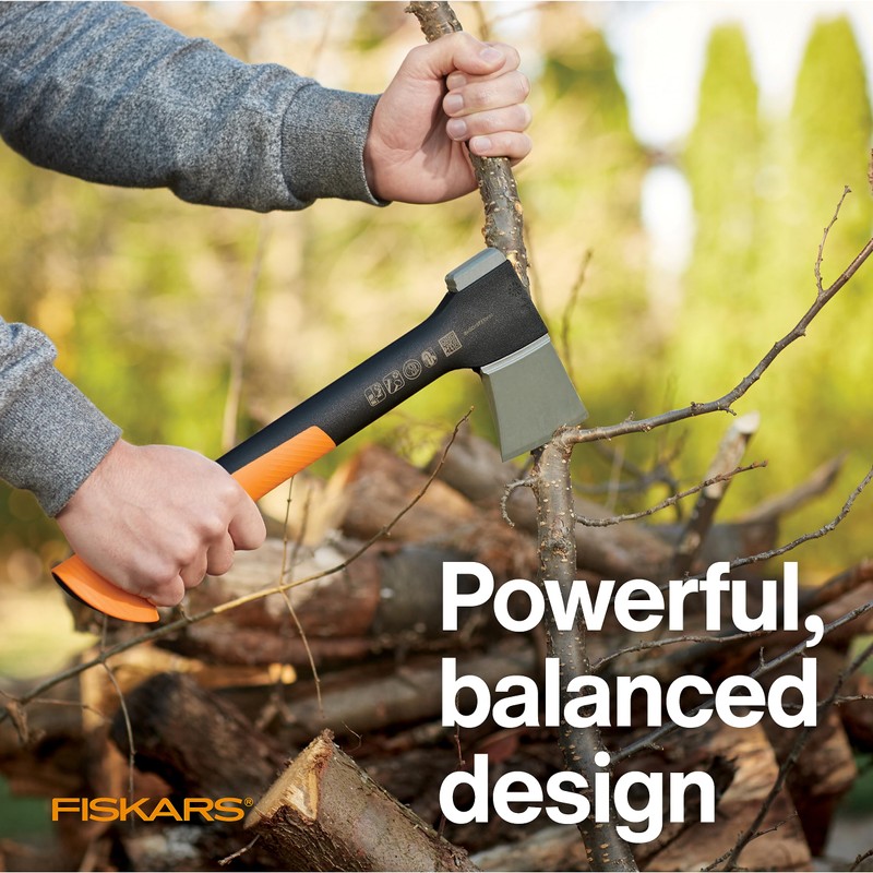 Fiskars X7 Small Hatchet Axe with Sheath for Chopping Wood
