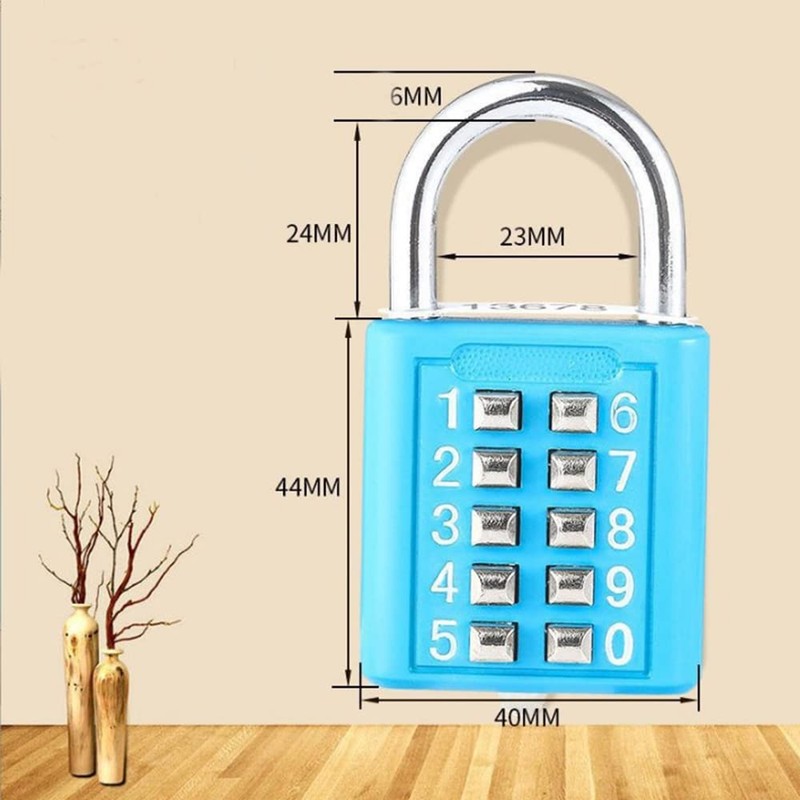 Stainless Steel Padlock 10 Digit Combination Padlock Button Bombination Padlock