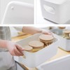 Aufbewahrungsbox aus Kunststoff, 3 Pcs Organizer mit Griffen Weiß, Aufbewahrungskorb
