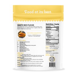 Quay Naturals Organic White Rice Flour, 2 lb, Finely Milled for Baking & Cooking - Gluten Free, Non GMO