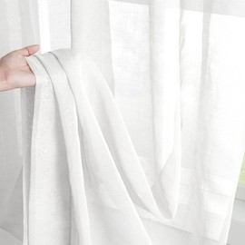 Melodieux Ruffle Tape Curtains - White Curtains, No Drilling, Casual Plain, Noise Reduction, Blackout Curtains for Conference Room, Study, Office (Set of 2, 245 x 140 cm)