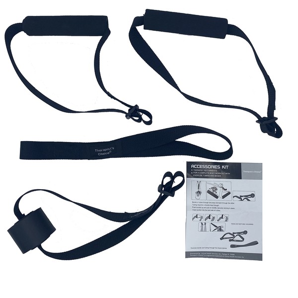Therapist’s Choice Accessories Kit for Bands/Tubes: Including 2 Handles, Door Anchor and Assist Strap