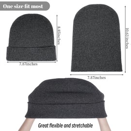 Pistha Beanie for Men Women, Slouchy Knitted Beanie Hats Winter Warm Hat Unisex Cuffed Plain Hat for Cold Weather Dark Grey