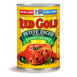 Red Gold Petite Diced Tomatoes Green Chilies, 14.5oz Can (Pack of 6)