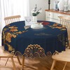 Japanese Style Tablecloth for Round Table 70 Inch Golden Cherry