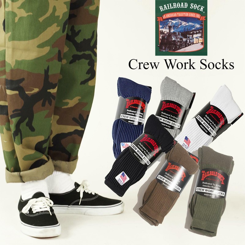 Railroad Sock Welted Top Work Socks, Set of 3 Pairs,