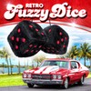 Black Fuzzy Dice for Car - Rear View Mirror Plush