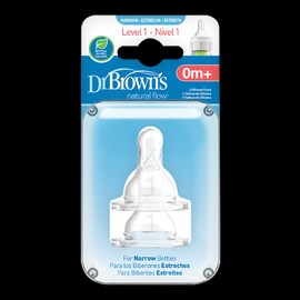DR. BROWN'S NARROW BOTTLE NIPPLES 0m+ 2PIECES
