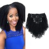 Sassina Afro Coily Clip in Human Hair Extensions for Black