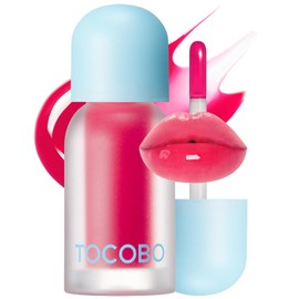 TOCOBO Juicy Berry Plumping Lip Oil 12 Cherry Ade – Aceite labial hidratante vegano coreano con aceites vegetales para un alto brillo – Fórmula no pegajosa para todos los tonos de piel, 4g