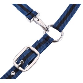 Adjustable Horse Headcollar, Training Halter, Heavy Duty Nylon Padded with Anti-rubbing Foam-Cushioned on Both Crown & Nose - FULL - Dark Blue