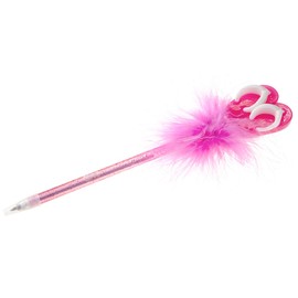 Tinc Feather Pen | Cute and Fluffy Feather Pen with Flip Flop Topper | Kids Ballpoint Pen | Pink