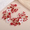 Teyglen Handmade Red Crystal Pearl Wedding Hair Vine Bridal White