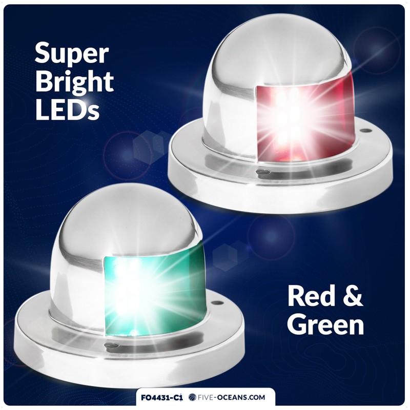 Five Oceans Boat Navigation Lights - LED Bow Light, Navigation
