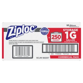 Ziploc SJN682257 1 gal Storage Bags, 10" Height, 11" Width, 10.50" Length, Clear