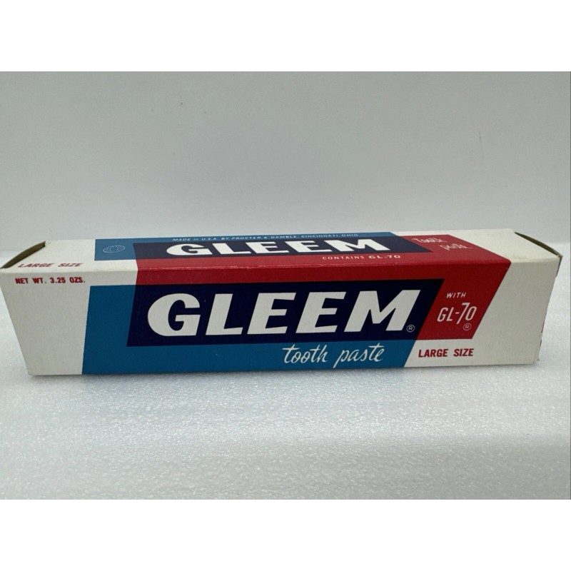 Gleem Lot Of 2 Vtg 1950s GLEEM Toothpaste First Packaging