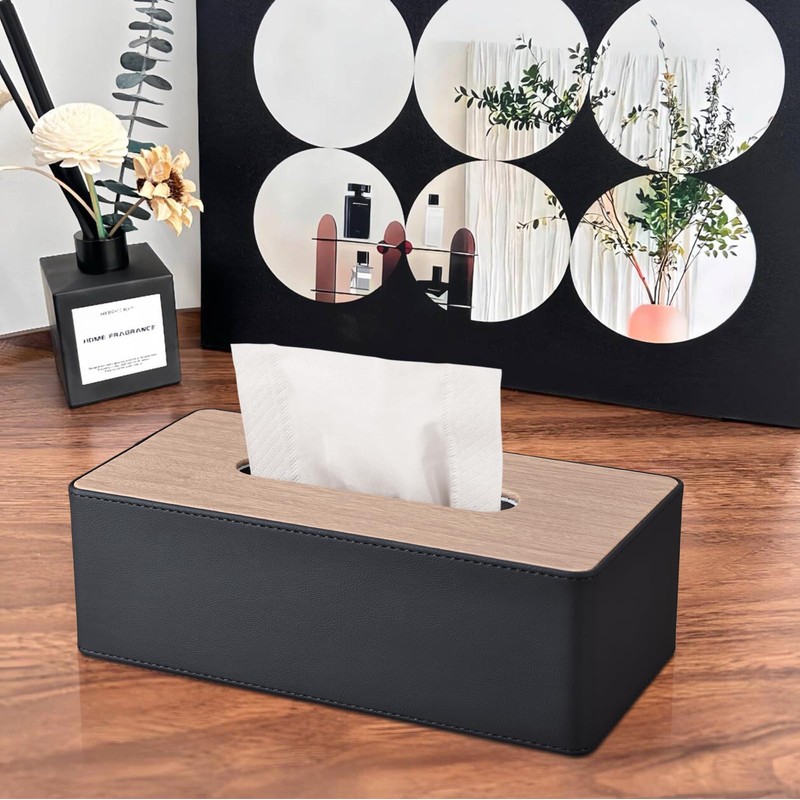 KINGFOM Tissue Case Modern Design Tissue Box Luxury PU Leather